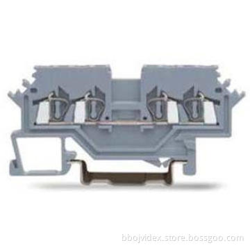 24 - 16 AWG 4 Conductor Through Spring Terminal Block Side
